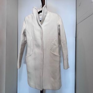 Aritzia Wilfred Size 2 White, Cream Long Wool, Nylon, Cashmere Jacket